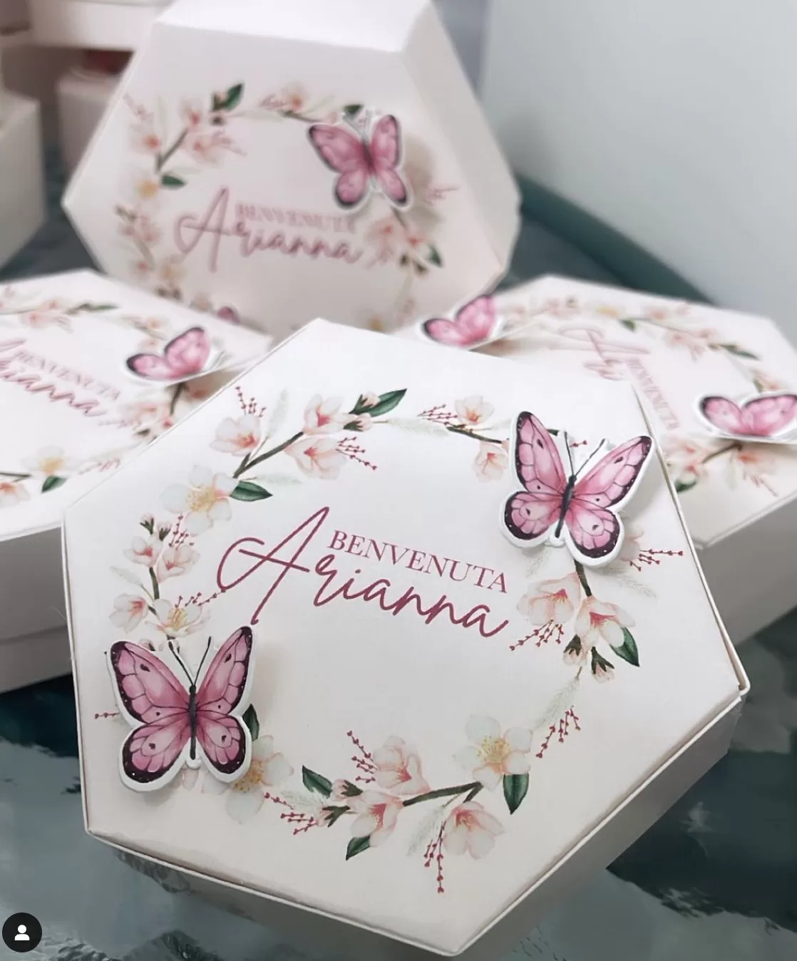 Scatole esagonali personalizzate